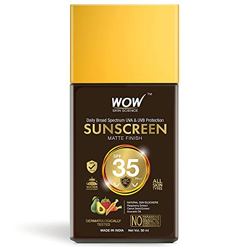 Wow Skin Science Sunscreen Matte Finish – Spf 35 Pa++ – Daily Broad Spectrum – Uva &Uvb Protection, 50 Ml Oil