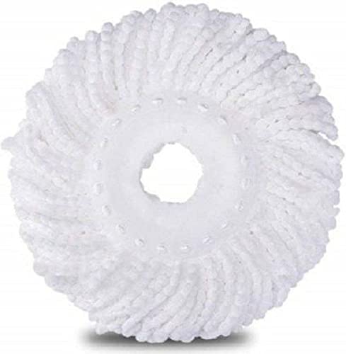 Kbs Mop Refill Head Round Spin Replacement Microfiber 30 Cm Universal Floor Cleaning Kitchen Accessories Items New All For Home Improvement Product (White)