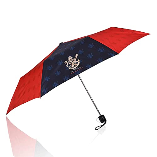 Eume Official Royal Challengers Bangalore (Rcb) 21.5″ Inch 3 Fold Manual Hand Open Umbrella, Rain & Sun Protection Waterproof Windproof, Umberallas For Men, Women & Kids – Blue & Red