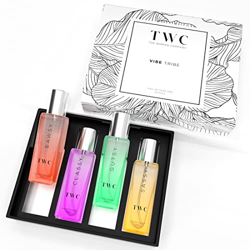 Twc Perfume Gift Set For Women – 4*20Ml | Premium Long-Lasting Fragrance | Specially Curated Perfumes | Bawsy For Office Going | Classy For Date | Gutsy For Outing | Sassy For Party Night By The Man Company