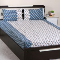 Flipkart SmartBuy 104 TC Cotton Double Geometric Flat Bedsheet(Pack of 1, Multicolor)