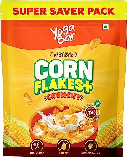 Yogabar Cornflakes Original Healthy Crunchy Breakfast Cereals With Probiotics,850G