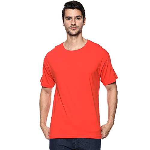 Oobani Men’S Solid Oversize Fit Tshirt&Polo (Ob1W21Mhk015_Red M)