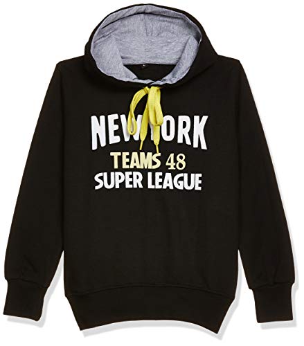 T2F Boys Cotton Hooded And Crew Neck Sweatshirt(Bys-Ss-26_Black_5-6 Years_Black_5 Years-6 Years)