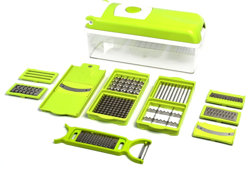 Deodap Multipurpose 13-In-1 Jumbo Manual Vegetable And Fruit Chopper Cutter Grater Slicer, Dicer, Fruit Slicer Vegetable & Fruit Grater & Slicer(1 X Chopper, 12 X Blades)