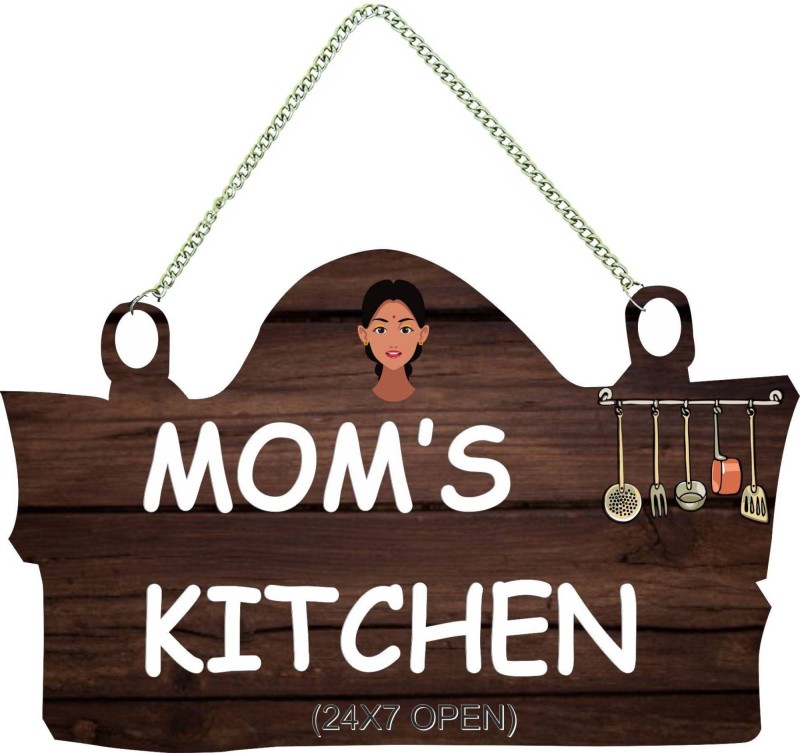 Crafts World Mom’S Kitchen Wall Hanging For Kitchen Door Decor, Wall Hanging For Decor(Brown)