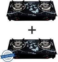 Sigri-wala 2 pc Set Tornado Delux Design Glass Manual Gas Stove(2 Burners)
