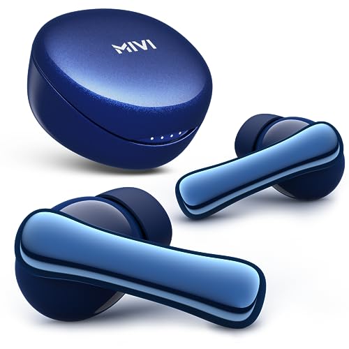 Mivi Duopods A850 Ai-Enc Tws With Hdcalls Technology,13Mm Rich Bass Drivers,50Hrs Playtime,Low Latency,Type C Fast Charging,Clear Audio Quality,Made In India Earbuds-Jazzy Blue