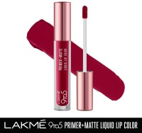 Lakmé 9to5 Primer + Matte Liquid Lip Color(MM3 Crisp Wine, 4.2 ml)