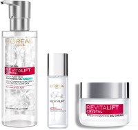 L’Oréal Paris Revitalift Crystal Regime- Face wash, Micro-Essence & Cream| with Salicylic Acid(3 Items in the set)