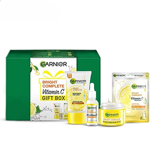 Garnier Skin Naturals, Face Product Pack, Cleansing & Anti-Dark Spots, Bright Complete Vitamin C Gift Pack, 4 Items, 253G