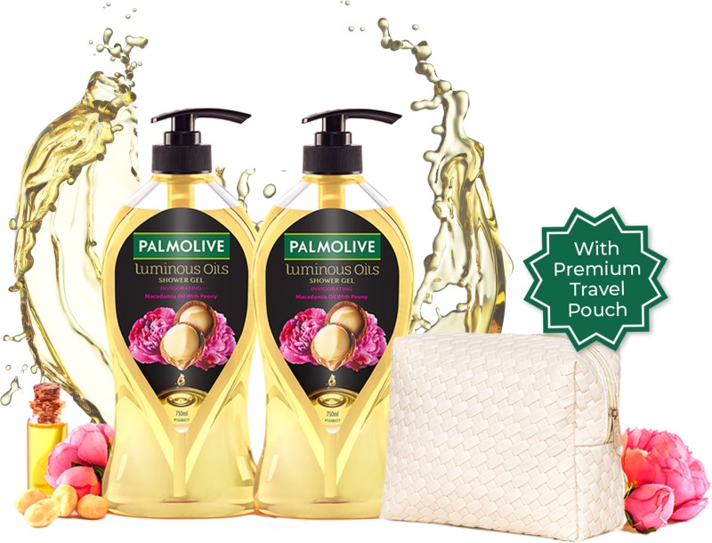 Palmolive Luminous Oils Invigorating Bodywash Combo With Premium Travel Pouch(2 X 750 Ml)