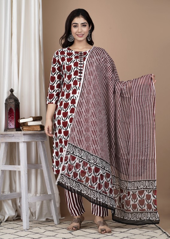 Littleoutfits Women Kurta Pant Dupatta Set