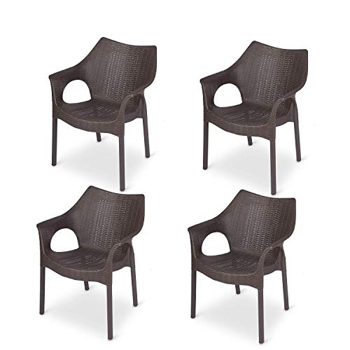 Supreme Cambridge Plastic Chairs For Home, Outdoor & Garden (Set Of 4, Wenge)