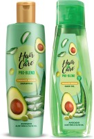 Hair and Care Pro Blend Damage Repair Combo (300ml Shampoo+ 300ml Hair Oil) | Avocado, Aloe Vera & Olive Oil | For dry frizzy & damaged hair(2 Items in the set)