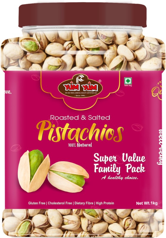 Yum Yum Premium Roasted & Salted Pista 1Kg Pistachios(2 X 0.5 Kg)