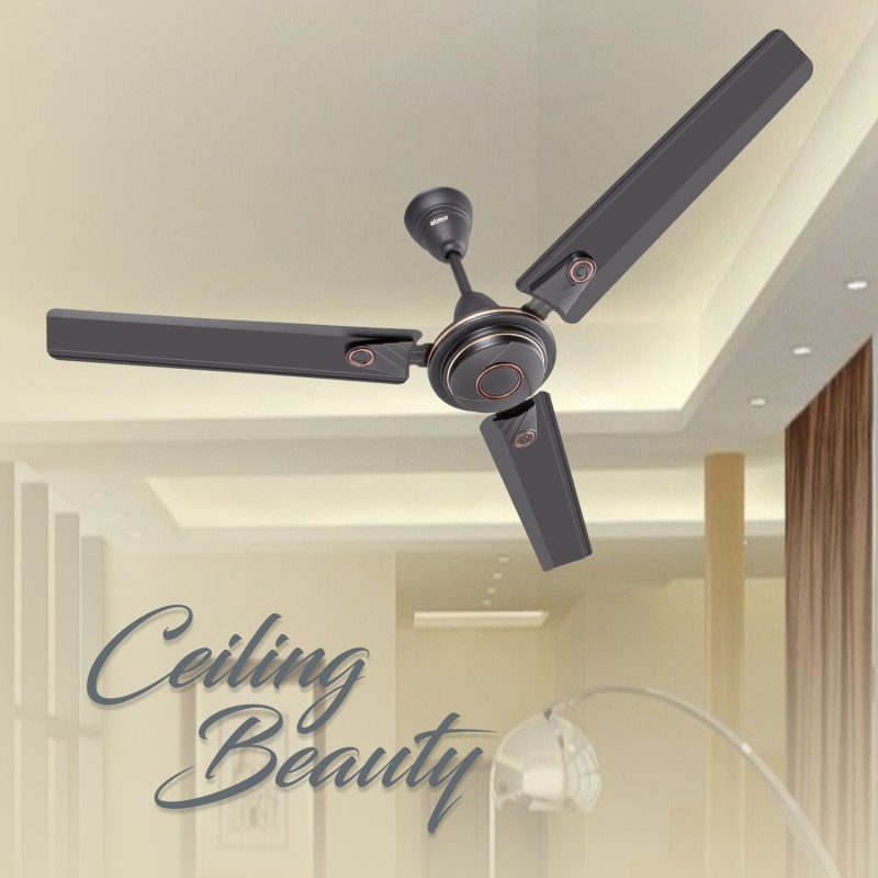 Almo Deco 1200 Mm (48 Inch) High Speed Decorative Cnc Winded 1200 Mm Anti Dust 3 Blade Ceiling Fan(Brown In, Pack Of 1)