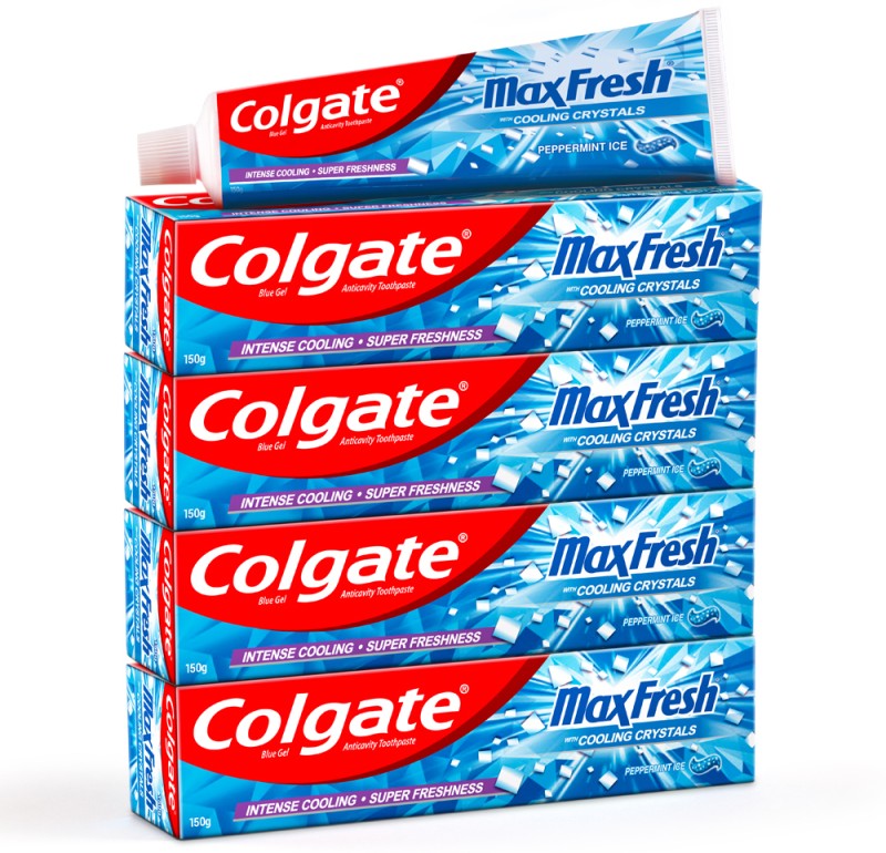 Colgate Maxfresh Blue Gel Peppermint Ice Toothpaste(600 G, Pack Of 4)