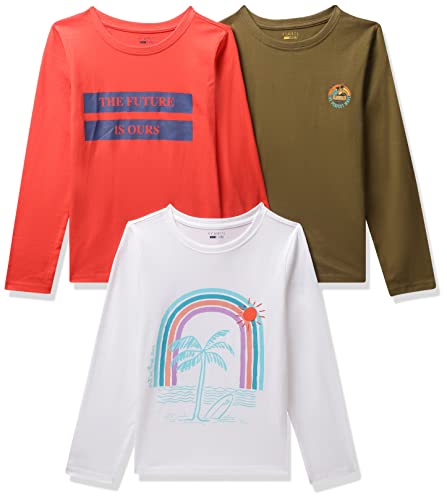 Amazon Brand – Symbol Baby-Boy’S Regular Fit T-Shirt (Ss21Smbyteepo3-117_Multi 3 7-8 Years)