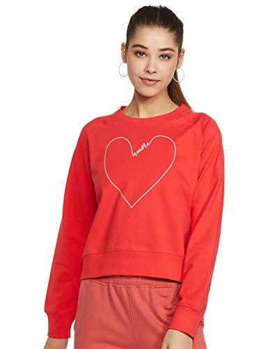Amazon Brand – Symbol Women’S Cotton Crew Neck Sweatshirt (Sym Aw20Sw-St24_Bright Pink_Small_Bright Pink_S)