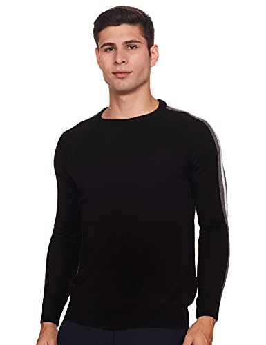Amazon Brand – Arthur Harvey Men’S Acrylic Casual Sweater (Swr-Ah-Aw21-04_Med-White-Black_2Xl)