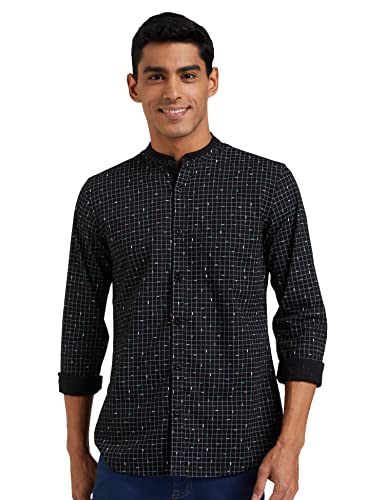 Amazon Brand – Arthur Harvey Men’S Checkered Regular Casual Shirt (Ah-Cs-Chk-19_Black M)