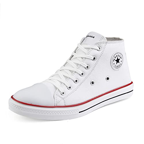 Kraasa Classic Casual Lace Up Sneaker,Casual Shoe For Men White Uk 8