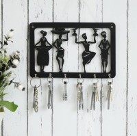 JETAL ART Dancing Girl Wood Key Holder(6 Hooks)