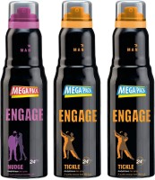Engage Deo Combo 1 Nudge 220ml and 2 Tickle 220ml Deodorant Spray – For Men(660 ml, Pack of 3)