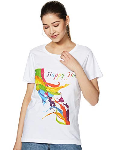 Cloth Theory Women’S Animal Print Regular T-Shirt (Cthow-005_White05 S)
