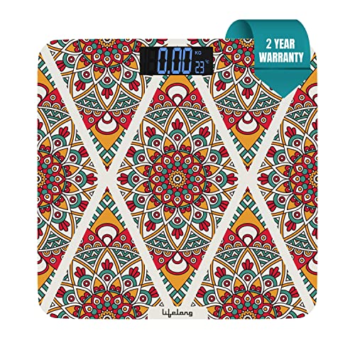 Lifelong Bloom Llws54 Body Weighing Scale (Indian Cultural Series – Rajasthan Rural)|Digital Weight Machine For Body Weight|Thick Tempered Glass With Lcd Display|Bathroom Weighing Scale (Multicolor)