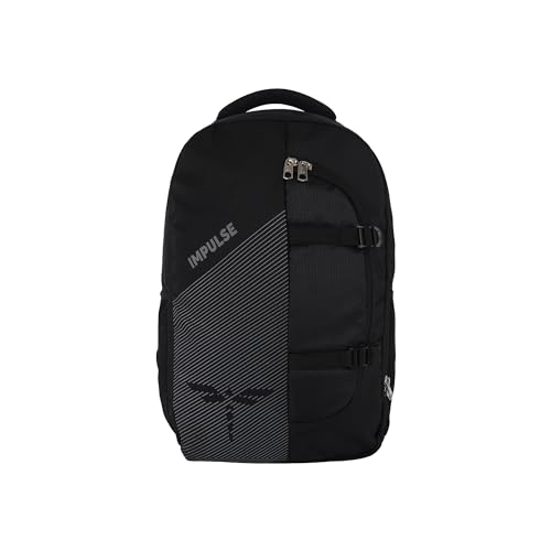Impulse Imp Linear 45L Laptop Backpack/Office Bag/School Bag/College Bag/Business Bag/Travel Backpack Water Resistant Fits Up To 16 Inch Laptop With 1 Year Warranty (Black)