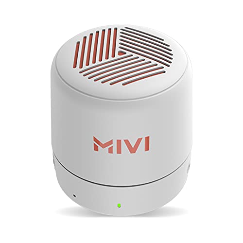 Mivi Play Bluetooth Speaker With 12 Hours Playtime. Wireless Speaker Made In India With Exceptional Sound Quality, Portable And Built In Mic-White