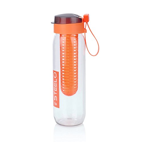 Steelo Plastic Sante Infuser Water Bottle (750Ml , Orange)