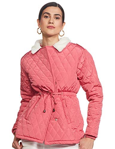 Amazon Brand – Eden & Ivy Women’S Quilted Jacket (Symaw20Jk012_Silver_Medium_Pink_M)