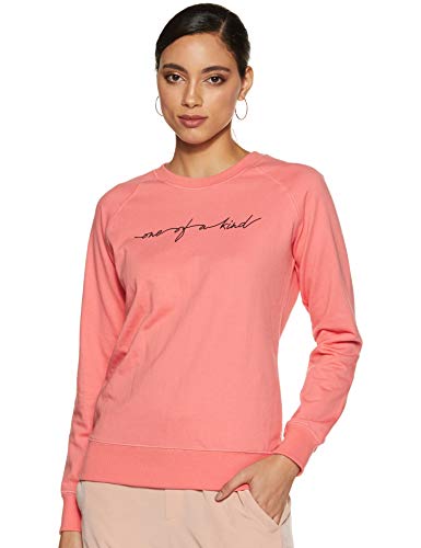 Amazon Brand – Symbol Women’S Cotton Blend Crew Neck Sweat Shirt (Aw18Wnssw43_Candle Pink_Medium_Candle Pink_M)