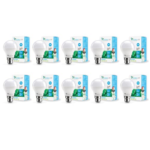 Syska Ssk-Srl Base B22D 9-Watt Led Bulb (Pack Of 10, Cool White)