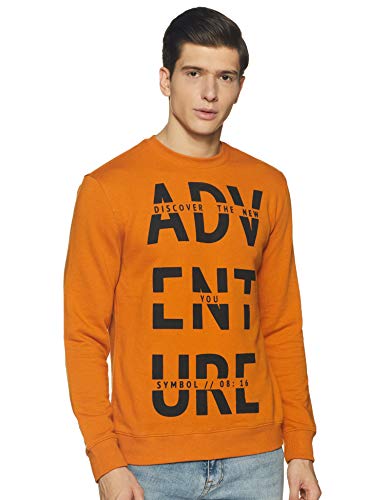 Amazon Brand – Symbol Men’S Cotton Blend Crew Neck Sweatshirt (Aw20Inosyss02_Desert Yellow_L)