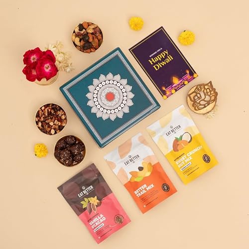 Diwali Gift Hampers With Dry Fruits, Ganesh Diya & Greeting Card – 6 Diwali Gift Items Combo – Diwali Dry Fruits Gift Box, Diwali Gifts For Family And Friends – Diwali Gift Box – Best Diwali Hampers For Gifting