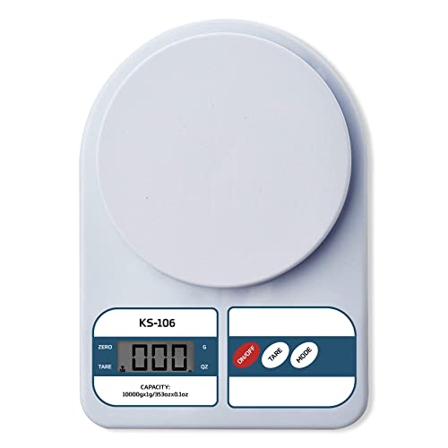 Beatxp Kitchen Scale Multipurpose Portable Electronic Digital Weighing Scale | Weight Machine With Back Light Lcd Display | White |10 Kg | 1 Year Warranty |