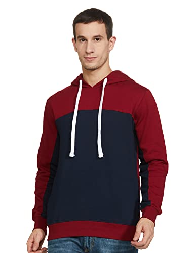 Amazon Brand – Symbol Men’S Cotton Blend Hooded Sweatshirt (Aw19Mnssw40_Iris Navy-3_M)