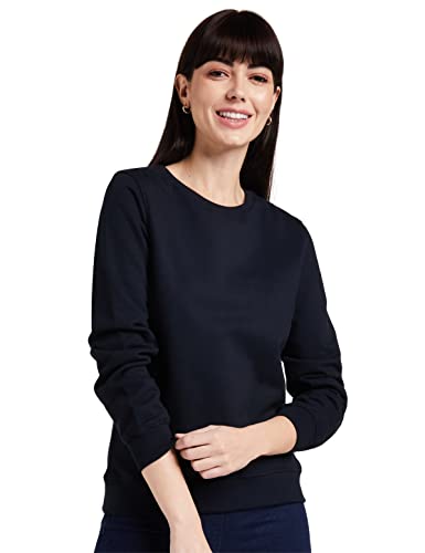 Honeysuckle By Cotton Colors Women’S Cotton Crew Neck Sweater (Rnak34030002_Navy_Medium)