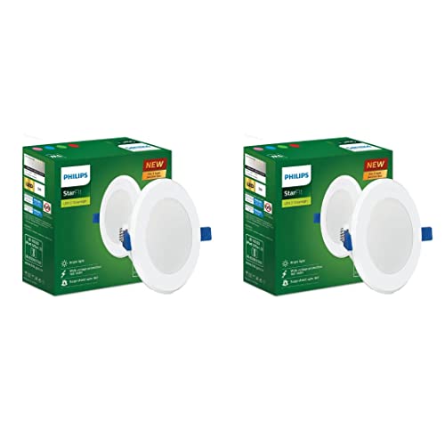 Philips Starfit 5 Watt Concealed Jb Led Downlighter For Ceiling With 3 Inch Cut-Out (Warm White, Pack Of 2)