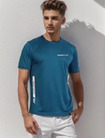 Smartees Typography Men Round Neck Blue T-Shirt