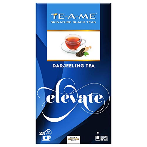 Te-A-Me Elevate Darjeeling Black Tea, 25 Tea Bags | Premium Black Tea | Light Strength, Delicate And Subtle