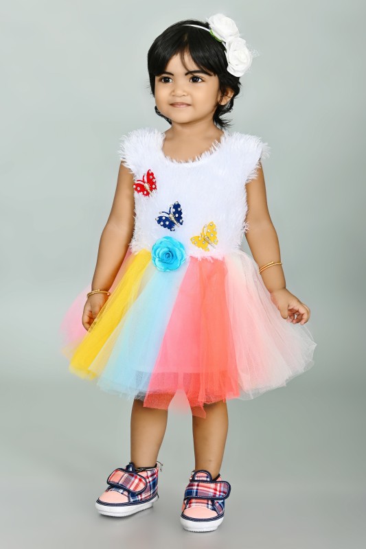 Awa Kids Fashion Baby Girls Above Knee Party Dress(Multicolor, Sleeveless)