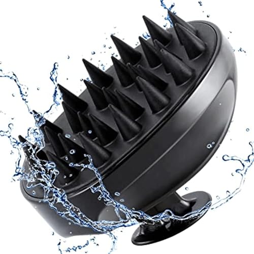 Kbs Hair Scalp Massager Shampoo Brush With Soft Silicone Bristles Comb Scrubber For Anti Dandruff Removal Head Massager Prevents Hair Loss For Men, Women (Black)