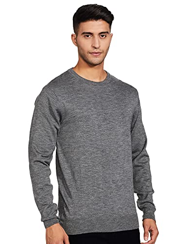 Amazon Brand – Symbol Men’S Acrylic Casual Sweater (Swr-Sy-Aw21-01_Med Grey Mel_M)