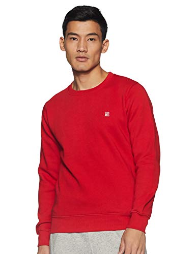Cazibe Men’S Regular Fit Men’S Sweatshirt (Mswt-8_Red Melange1_L)