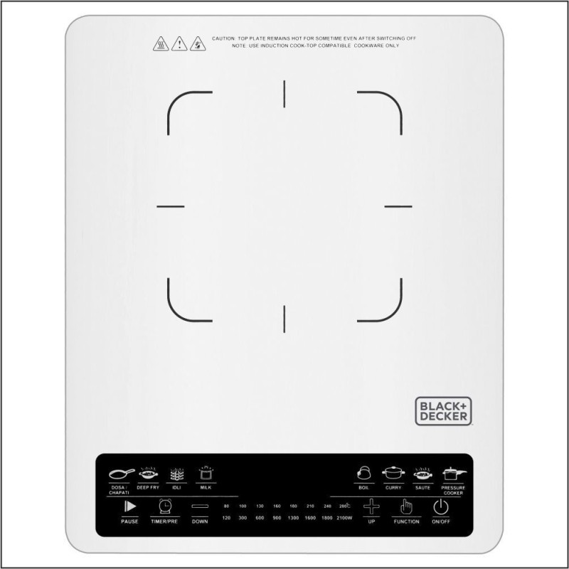 Black+Decker 14621 Induction Cooktop(White, Touch Panel)